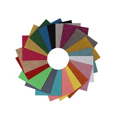 Image of Trimits Glitter Acrylic Crafting Felt Pack, 20 Sheets, Assorted Colours B, 15 x 15cm