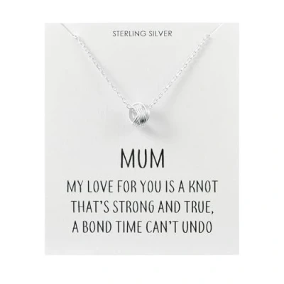 Image of Philip Jones Sterling Silver Mum Quote Knot Necklace