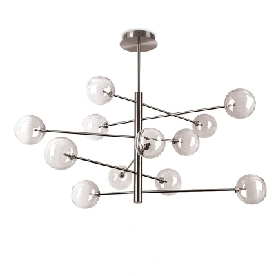 Image of Equinoxe 12 Light Multi Arm Pendant Ceiling Smoke Grey