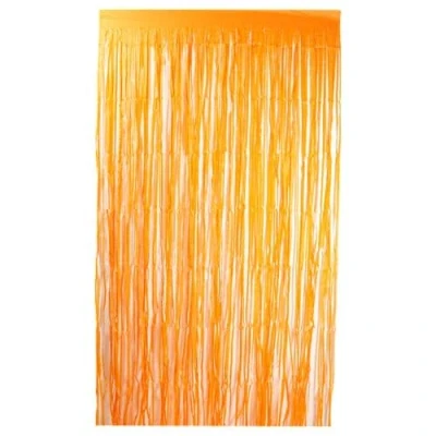 Image of Orange Biodegradable Paper Fringe Door Curtain 1.9m x 99cm