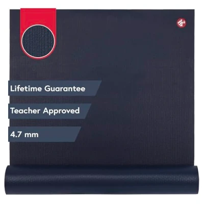 Image of Manduka PRO Lite Long &amp; Wide Yoga Mat Lightweight for Women and Men, Non Slip, Cushion Joint Support Stability, 4.7mm Thick, 79in x 30in (200cm 132cm), Midnight Blue