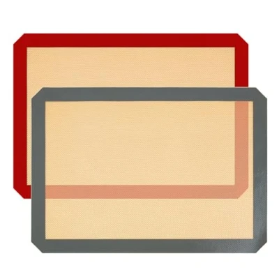 Image of Silicone Baking Mats,2 Pcs Non Stick Reusable Cooking Mat Oven Liner Sheet,for Cookies, Macarons Bread &amp; Pastry, Toaster(42x29.5 cm)