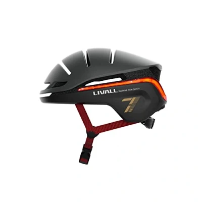Image of LIVALL EVO21 Smart Cycle Helmet with Lighting, 360 Degree Visibility, Fall Detection and SOS Alert, Dark Night, M (54 58cm)