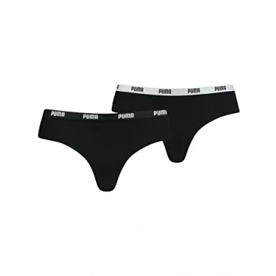Image of Puma Women&#039;s Microfiber Brazilian Underwear (2 Pack) Thong panties, Black, S UK