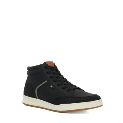 Image of Dune Mens Streets PU High Top Trainers Size UK 9 Flat Heel Black