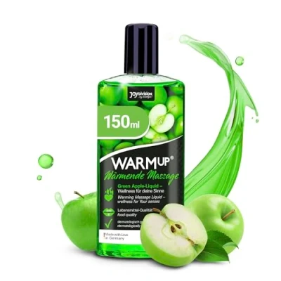 Image of JOYDIVISION WARMup Green Apple Massage Oil 150 ml Warming Effect with Scent &amp; Flavor Vegan, Sugar free, Food grade Quality
