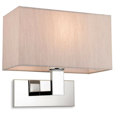 Image of Raffles Wall Lamp Chrome with Rectangle Oyster Shade
