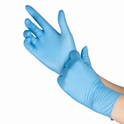 Image of SafeTouch 50000091 Nitrile Powder Free Disposable Gloves, Blue, Medium Size, Pack of 100