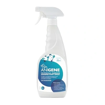 Image of ANIGENE Professional Disinfectant Spray (750ml) Vet Quality Antibacterial Surface Cleaner Effective In 60 Seconds Rinse Free, No Diluting Required Fast Multi