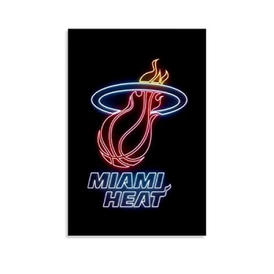 Image of DONGH Miami Heat Poster Decorative Painting Canvas Wall Art Living Room Posters Bedroom 16x24inch(40x60cm)