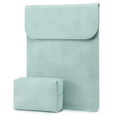 Image of HYZUO 13 Inch Laptop Sleeve Case Bag for 2024 2018 MacBook Air M3 M2 M1, 2016 Pro iPad Pro/Air M4 2024, Surface 11/10/9, XPS 13, with Carry Pouch, Mint Green