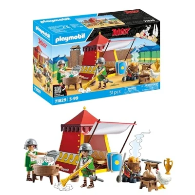 Image of Playmobil Asterix Legionary Tent Playset and Obelix Adventure Toy for Kids Aged 5+ 71829