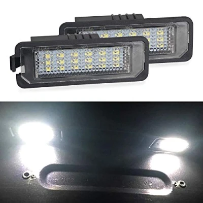 Image of LITTOU KOLOME LED Rear Number Plate Light For Golf 4 5 6 GTi MK4 MK5 New Beetle/Passat Saloo/Sedan/CC/Polo/Phaeton/Lupo/Scirocco License 2 Pieces