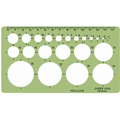 Image of Linex 100413075 1118S Circular Stencil with Ink Nodules for Circles a Diameter 1 35 mm Transparent 160 x 90