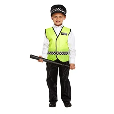 Image of The Fancy Dress® BOYS SCHOOL BOOK WEEK Policeman Costume for Role Play, Kids Dress Theme Parties, Children WORLD DAY OUTFIT (4 6 Years (Small)