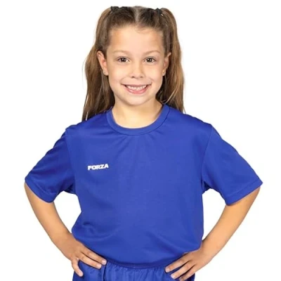 Image of FORZA Kids Football Shirt Unisex Short Sleeve Jersey [9 Colours] (UK, Age, 13 Years, 14 Regular, Royal Blue)