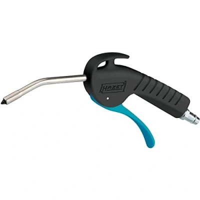 Image of HAZET Blow Gun 9040P 3 I 100 mm Long Curved Nozzle 6 Bar Operating Pressure Ergonomic Handle Quick Removal of Chips or Other Foreign Bodies Low Noise