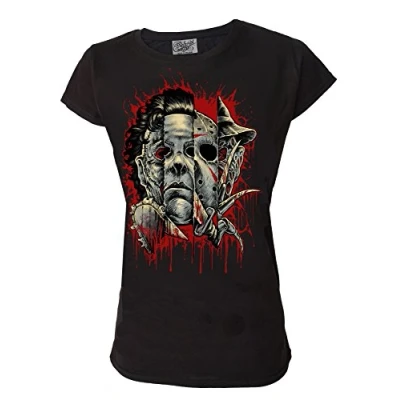 Image of Faces of Horror Genuine Darkside Movie Inspired Womens T Shirt XX Large Black