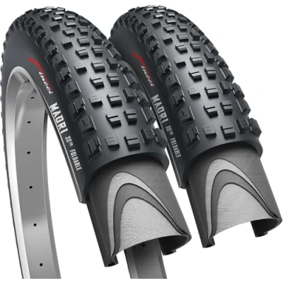 Image of Fincci Pair 27.5 x 2.35 Inch Foldable Tyre 60 584 Tyres Maori for Road Mountain MTB Mud Dirt Offroad Bike Bicycle (Pack of 2)