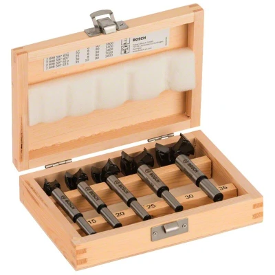 Image of Bosch Professional 5 piece tungsten carbide hinge cutting bit set (Ø 15/20/25/30/35 mm, Accessory rotary drill)