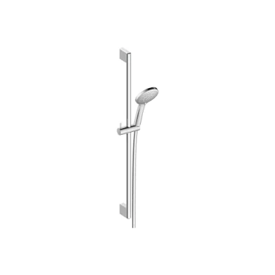 Image of Duravit Universal shower set, 3 spray types (Rain, Intense Rain, Soft Rain), water saving head, variable rail (700 mm), hose with anti twist protection (1600 chrome