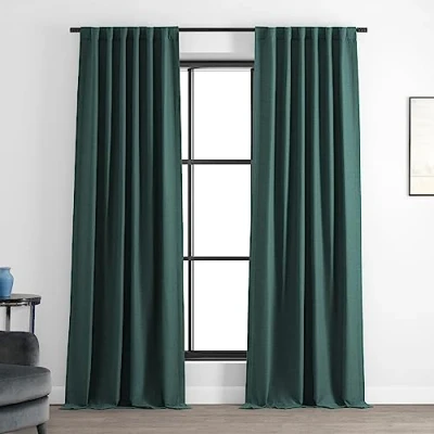 Image of HPD Half Price Drapes BOCH PL1807 120 Bellino Room Darkening Curtain (1 Panel), 50 X 120, Bayberry Teal