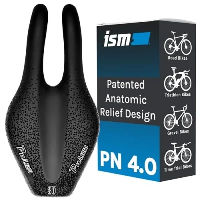 Image of ISM PN 4.0 Narrow Road Bike Seat Professionally Designed Noseless for All Serious Cyclists Saddle Built Racing with Optimal Leg Clearnace and Numbness Elimination
