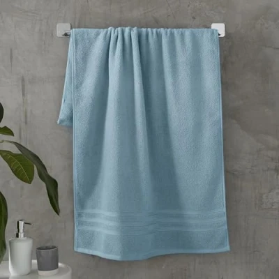 Image of Catherine Lansfield Zero Twist Cotton Bath Towel Blue