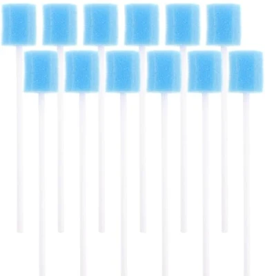 Image of Healifty Sponge Mouth swabs 100 pcs Disposable Stick Care Tooth Cleaning Swab Oral (Blue)