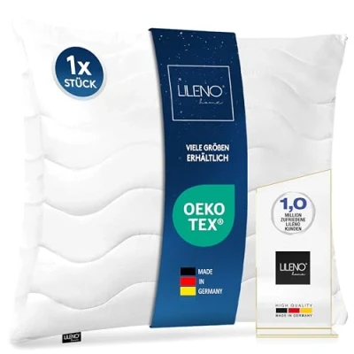 Image of LILENO HOME Pillow 80 x cm [Set of 1] Medium with 850 g Cushion Filling Bed or Decorative Zip for Adjusting Washable up to 95 Sofa &amp; Couch /