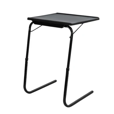 Image of Table Mate II TV Tray Extra Wide Folding Dinner Table, Multipurpose Laptop , Portable Bed Adjustable Desk With 3 Angles, For Eating Snack Food, Black
