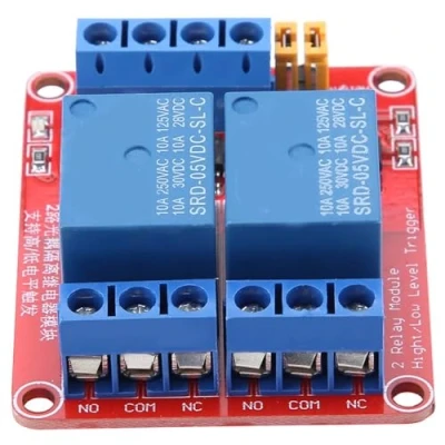 Image of relay Module, 2 Channel Module with Optocoupler Isolation High and Low Level Trigger for Arduino 5V/12V/24V(5V)
