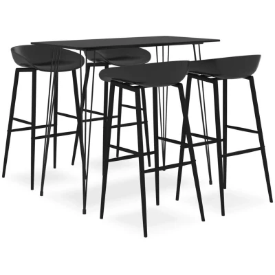 Image of vidaXL 5 Piece Bar Set Black