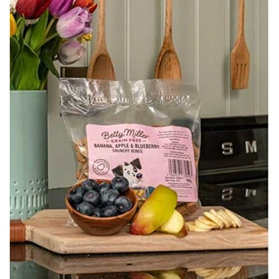 Image of Betty Miller Grain Free Banana, Apple &amp; Blueberry Crunchy Bones 400g