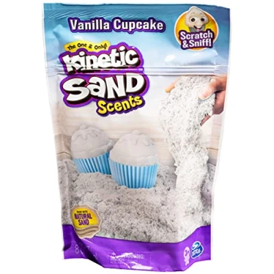Image of Kinetic Sand Scents, 8oz Vanilla Cupcake White Scented, for Kids Aged 3 and Up