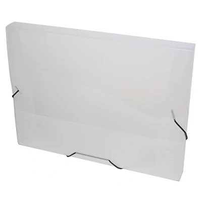 Image of 10 x A4 Clear Plastic Box Files Office Elasticated Document Storage Folders