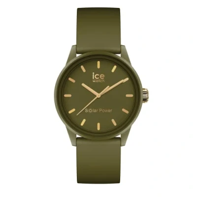 Image of Ice WATCH Solar Power Khaki Women&#039;s Wristwatch With Silicon Strap 020655 (Small)
