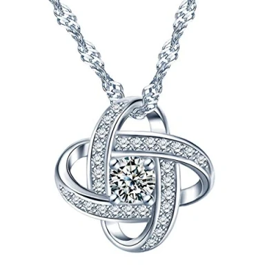 Image of Yumilok Women Necklaces 925 Sterling Silver Cubic Zirconia Pendant Gemini Necklace