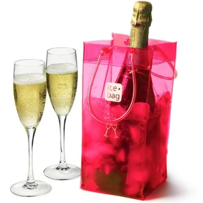 Image of Ice.bag 1 Bottle Wine Cooler Pink Pack Of 6, PVC, 12 x 26 cm