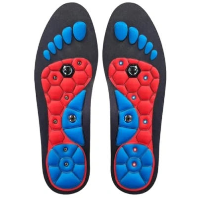Image of Magnetic Acupressure Insoles, Unisex Arch Support Insole, Orthopedic Insoles for Relieving Foot Fatigue (Black, L)