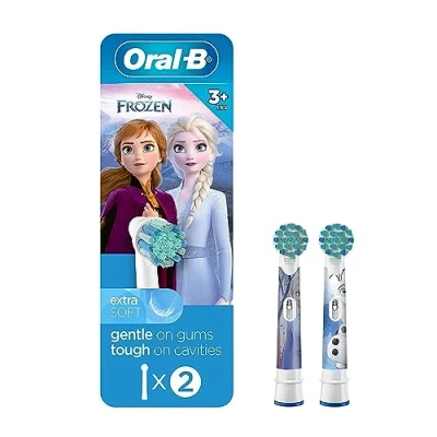 Image of Oral B Kids Extra Soft Replacement Brush Heads Featuring Disney&#039;s Frozen, 2 Count, 3+