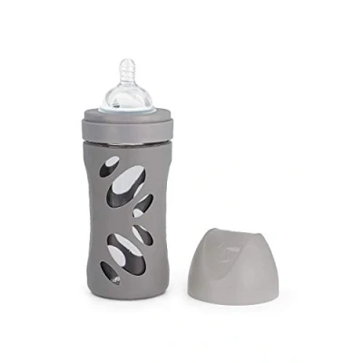 Image of Twistshake Anti Colic Glass Baby Bottle, Infant Feeding BPA Free, 260 ml, 2+ Months, Pastel Grey