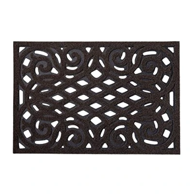 Image of Nicoman Outdoor Doormat Decorative Stair Mats Heavy Duty Drainage Dirt Trapper Porch Rubber Skid Proof Anti Slip (Small, Chocolate, 60 x 40cm)