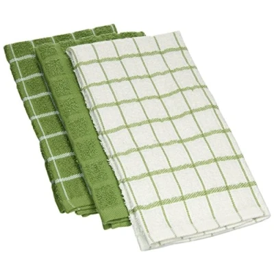 Image of Ritz 100% Terry Cotton Dish, Cactus Green, 3 Pack Kitchen Towels