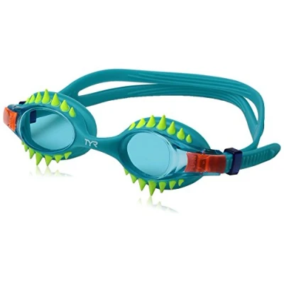Image of TYR Kids Swimple Spikes Googles, Spikes/Blue/Turquoise, One Size
