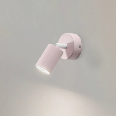 Image of TK Lighting Wall spotlight Livia, pink, length 13 cm, steel, 1 bulb.