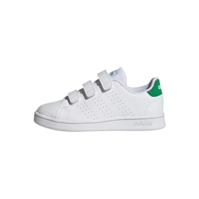 Image of adidas Sportswear Childrens Unisex Advantage Court Lifestyle Hook and Loop Shoes White Size UK 2.5