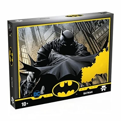 Image of Winning Moves Batman Comics 1000 Piece Jigsaw Puzzle Game, together Gotham City&#039;s hero Bruce Wayne, great for DC Comic fans, gift and toy ages 10 plus