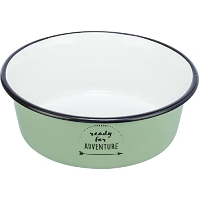 Image of Bowl, enamel/stainless steel, 0.9 l/ø 17 cm, green