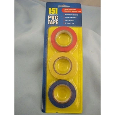 Image of 151 PVC Tape Triple Pack of 3 Assorted Colours 18mm x 15m